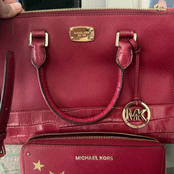 Michael Kors Cherry Red Satchel - Picture 1 of 5